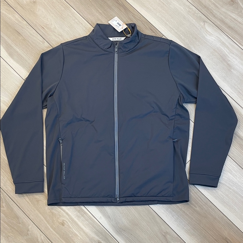 New Men’s Peter Millar Merge Gray Lightweight Jacket Zipup